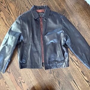 Banana Republic Leather Bomber Jacket Mens' size M - Dark Brown